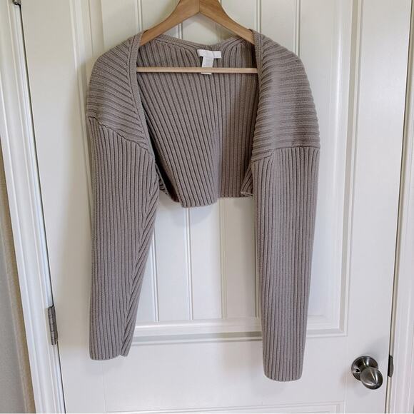 H&M women’s sweater shawl medium tan - Picture 2 of 7